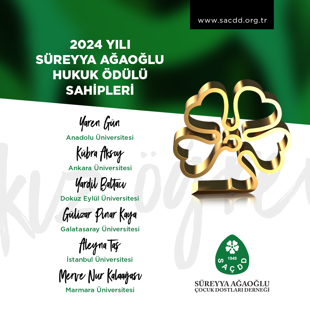2024 Yılı Süreyya Ağaoğlu Hukuk Ödüllerinin Sahipleri