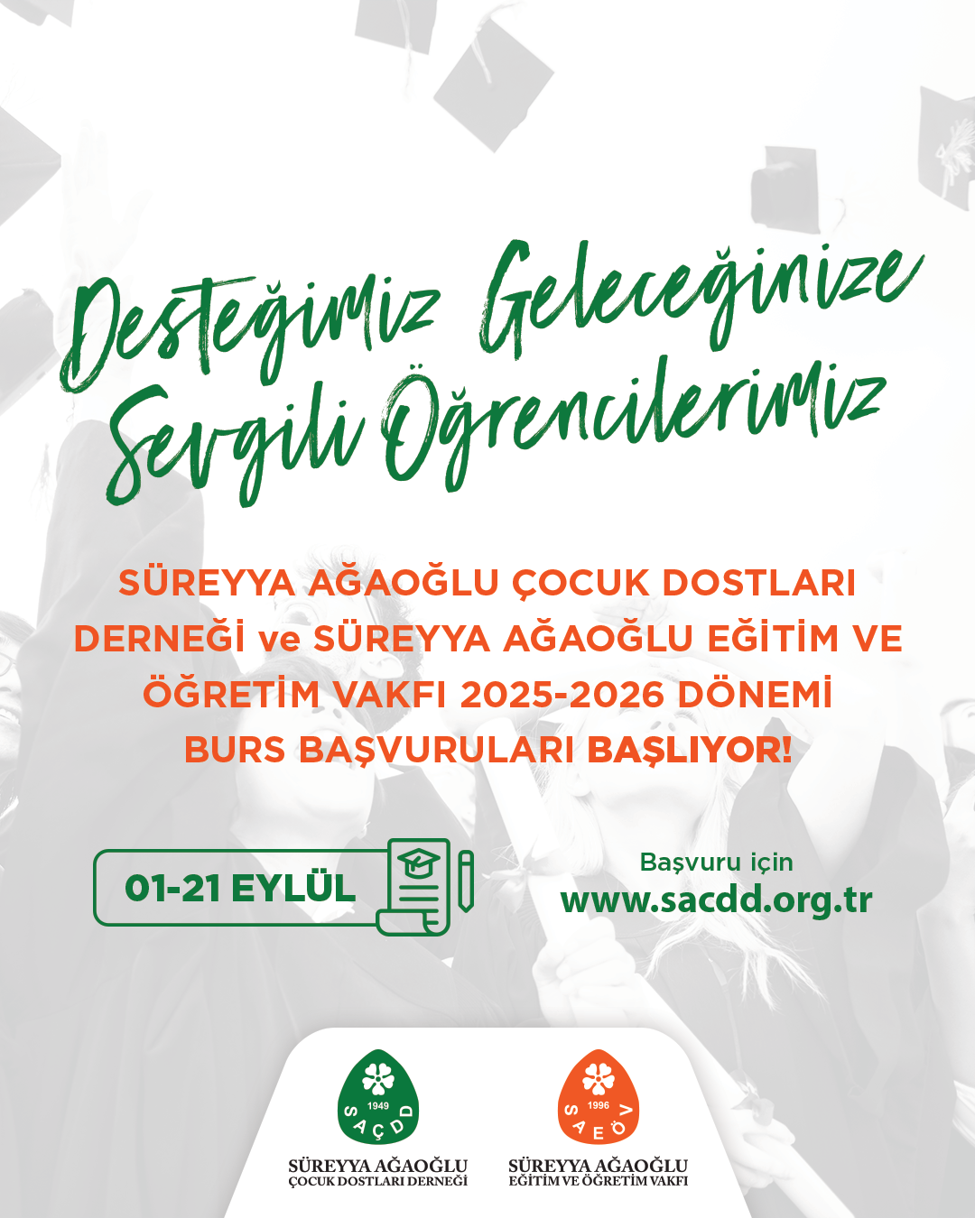Burs Başvuruları 1-21 Eylül Tarihlerinde Başlıyor!